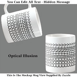 Optische Illusion Name Tasse 114B Neuheit Verborge