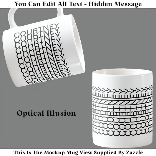 Optische Illusion Name Tasse 114B Neuheit Verborge