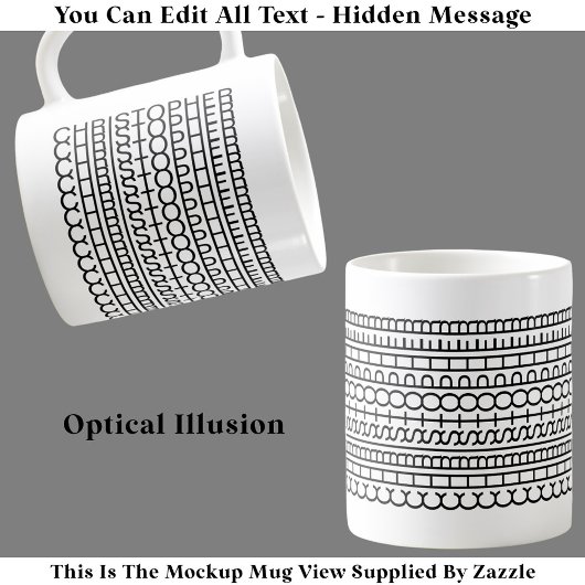 Optische Illusion Name Tasse 114B Sonnenverborgene