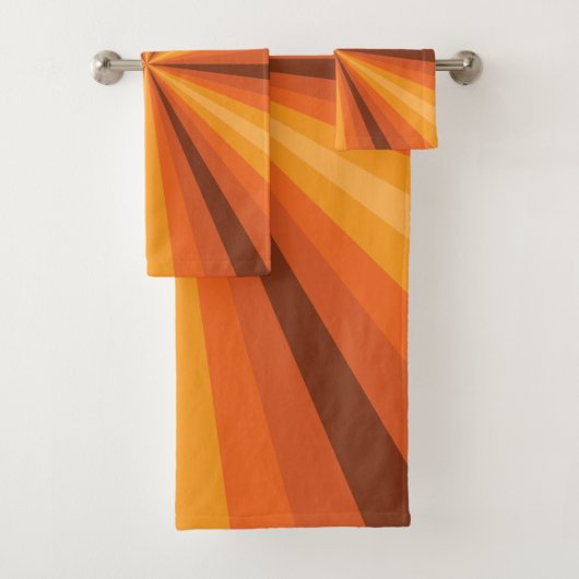 Optische Illusion Orange Badetuch Set (Insitu)