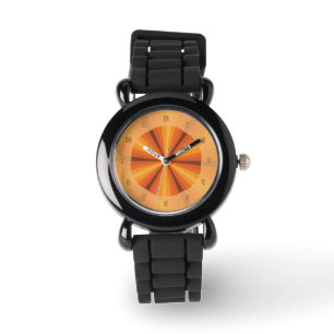 Optische Illusion Orange Watch Armbanduhr