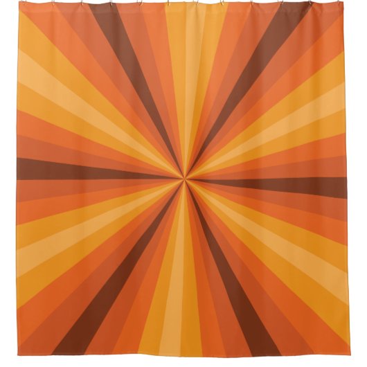 Optische Illusion orangefarbener Duschvorhang (Vorderseite)