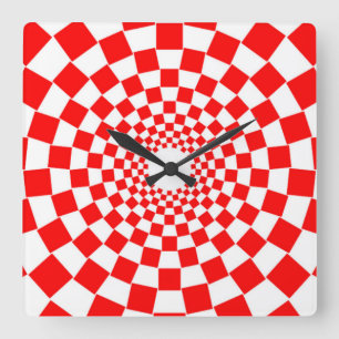 OPTISCHE ILLUSION QUADRATISCHE WANDUHR
