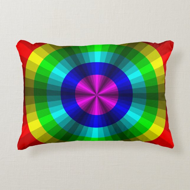 Optische Illusion Rainbow Akzente Kissen (Vorderseite)