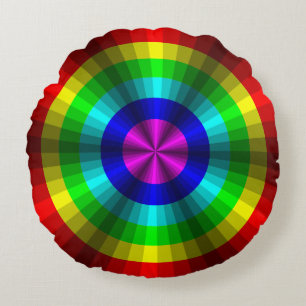 Optische Illusion Rainbow-Rundkissen Rundes Kissen