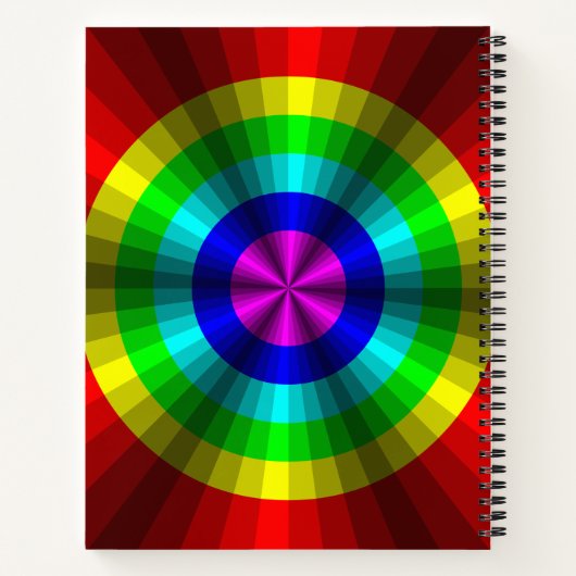 Optische Illusion Rainbow Spiral Notebook Notizbuch (Rückseite)