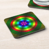 optische Illusion Rainbow-Square-Untersetzer Getränkeuntersetzer (Linke Seite)