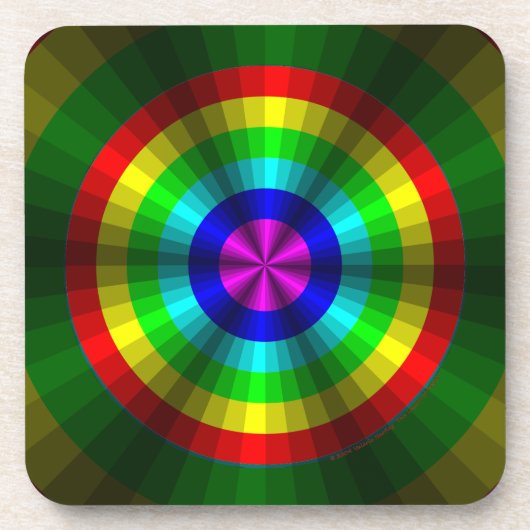 optische Illusion Rainbow-Square-Untersetzer Getränkeuntersetzer (Vorderseite)