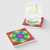Optische Illusion Rainbow Stone Untersetzer (Seitenansicht)