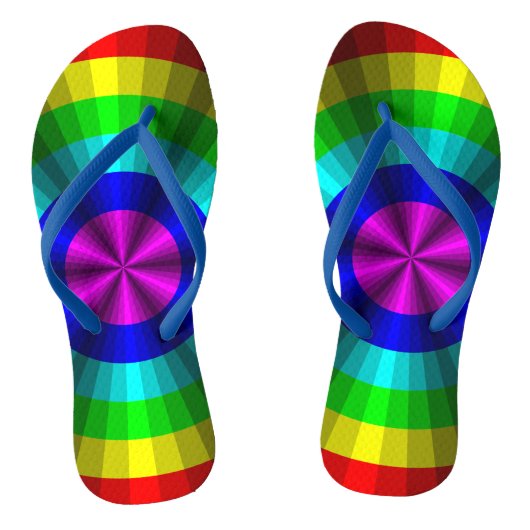 Optische Illusion Regenbogen-Flip-Flops Badesandalen (Fußbett)