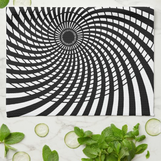 OPTISCHE ILLUSION Retro Art Küchentuch (Gefaltet)