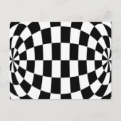 optische Illusion Runde Schachbretter Schwarz-weiß Postkarte (Vorderseite)
