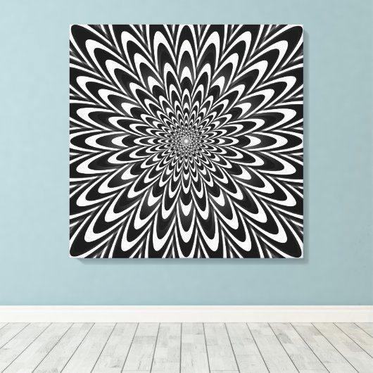 Optische Illusion schwarz-weiß Leinwanddruck (Insitu (Holzboden))