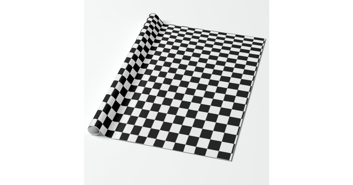 Optische Illusion Schwarz Weiss Schachbrett Geschenkpapier Zazzle De