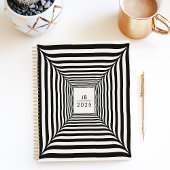 Optische Illusion Schwarz-Weiß-Streifen 2025 Planer