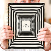 Optische Illusion Schwarz-Weiß-Streifen 2025 Planer