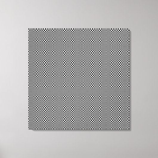 optische Illusion Schwarz-Weiß-überzogene Leinwand (Vorderseite)