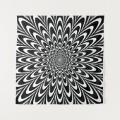 Optische Illusion schwarz-weiß Wandteppich (Vorderseite (Horizontal))