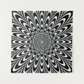 Optische Illusion schwarz-weiß Wandteppich (Vorderseite)