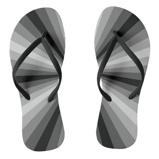 Optische Illusion Schwarze Flip Flops Badesandalen (Fußbett)