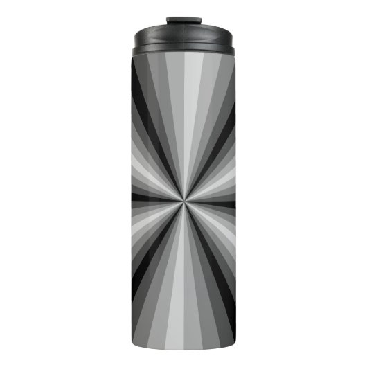Optische Illusion Schwarzer Thermaltumbler Thermosbecher (Vorderseite)