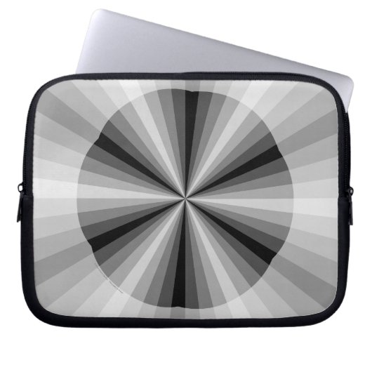 Optische Illusion - schwarzes Notebook Laptopschutzhülle (Vorderseite)