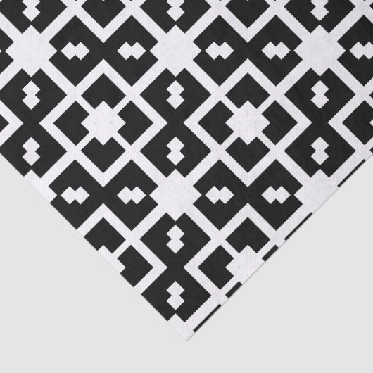 optische Illusion Schwarzweiß-Geometrisches Muster Seidenpapier (Ausschnitt)