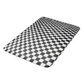 optische Illusion Schwarzweiß-Schachbrett Badematte (Schrägansicht)