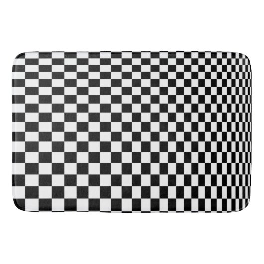 optische Illusion Schwarzweiß-Schachbrett Badematte (Vorderseite)