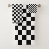 optische Illusion Schwarzweiß-Schachbrett Badhandtuch Set (Insitu)