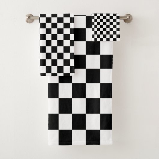 optische Illusion Schwarzweiß-Schachbrett Badhandtuch Set (Insitu)