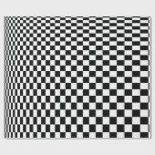 optische Illusion Schwarzweiß-Schachbrett Geschenkpapier (Flach)