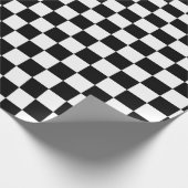 optische Illusion Schwarzweiß-Schachbrett Geschenkpapier (Ecke)