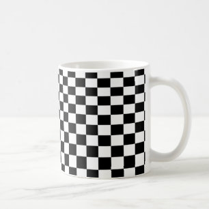 optische Illusion Schwarzweiß-Schachbrett Kaffeetasse