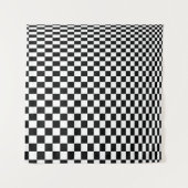 optische Illusion Schwarzweiß-Schachbrett Wandteppich (Vorderseite (Horizontal))