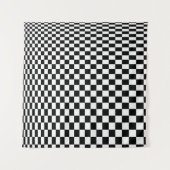 optische Illusion Schwarzweiß-Schachbrett Wandteppich (Vorderseite)