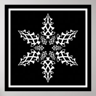 Optische Illusion Snowflake Weihnachten Elegante Poster