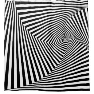 Optische Illusion: Striptes geometrisches Abstrakt Duschvorhang