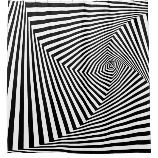 Optische Illusion: Striptes geometrisches Abstrakt Duschvorhang (Vorderseite)