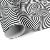 Optische Illusion: Striptes geometrisches Abstrakt Geschenkpapier (Rolleneckpunkt)