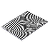 Optische Illusion: Striptes geometrisches Abstrakt Notizblock (Linke Seite)