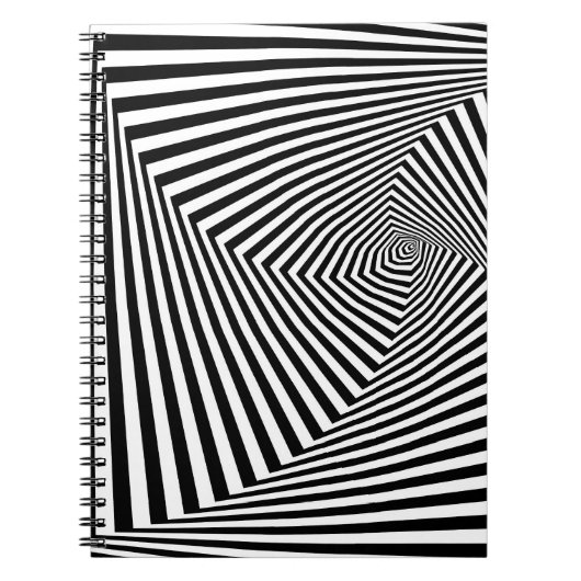 Optische Illusion: Striptes geometrisches Abstrakt Notizblock (Vorderseite)
