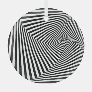 Optische Illusion: Striptes geometrisches Abstrakt Ornament Aus Glas