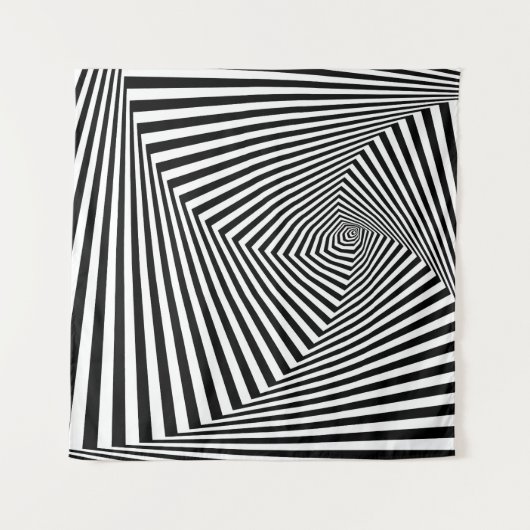 Optische Illusion: Striptes geometrisches Abstrakt Wandteppich (Vorderseite)