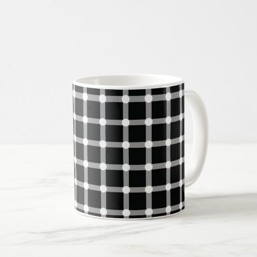 Optische Illusion Verschwinden schwarzer Punkte Kaffeetasse (VorderseiteRechts)
