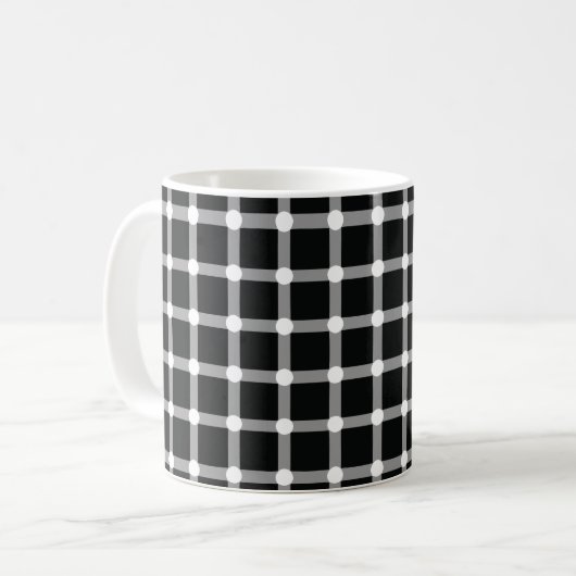 Optische Illusion Verschwinden schwarzer Punkte Kaffeetasse (Vorderseite Links)