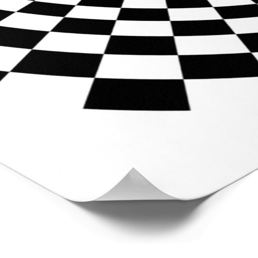 optische Illusion von B&W-Blume Poster (Ecke)