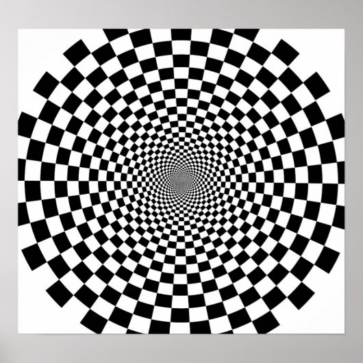 optische Illusion von B&W-Blume Poster (Vorne)