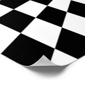 Optische Illusion von Schwarzweiß-Schachbrettern Poster (Ecke)