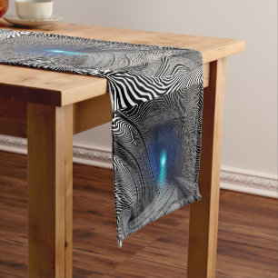optische Illusion von Zebra Print, Kurzer Tischläufer